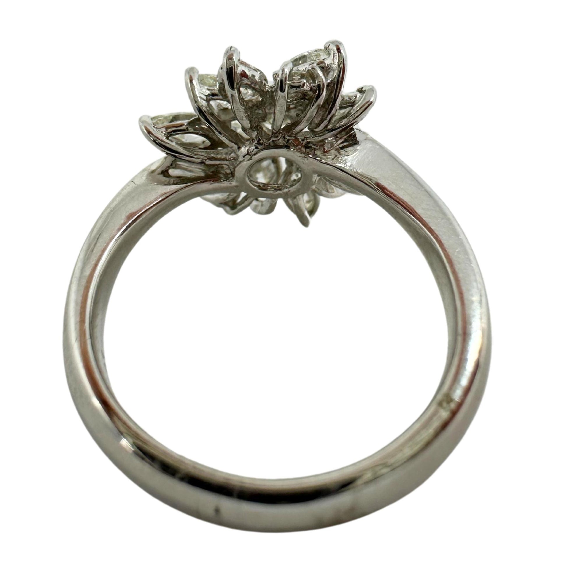 18K White Gold Marquise and Pear Cut Diamond Ring