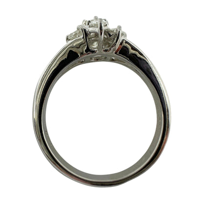 18K White Gold Marquise and Pear Cut Diamond Ring