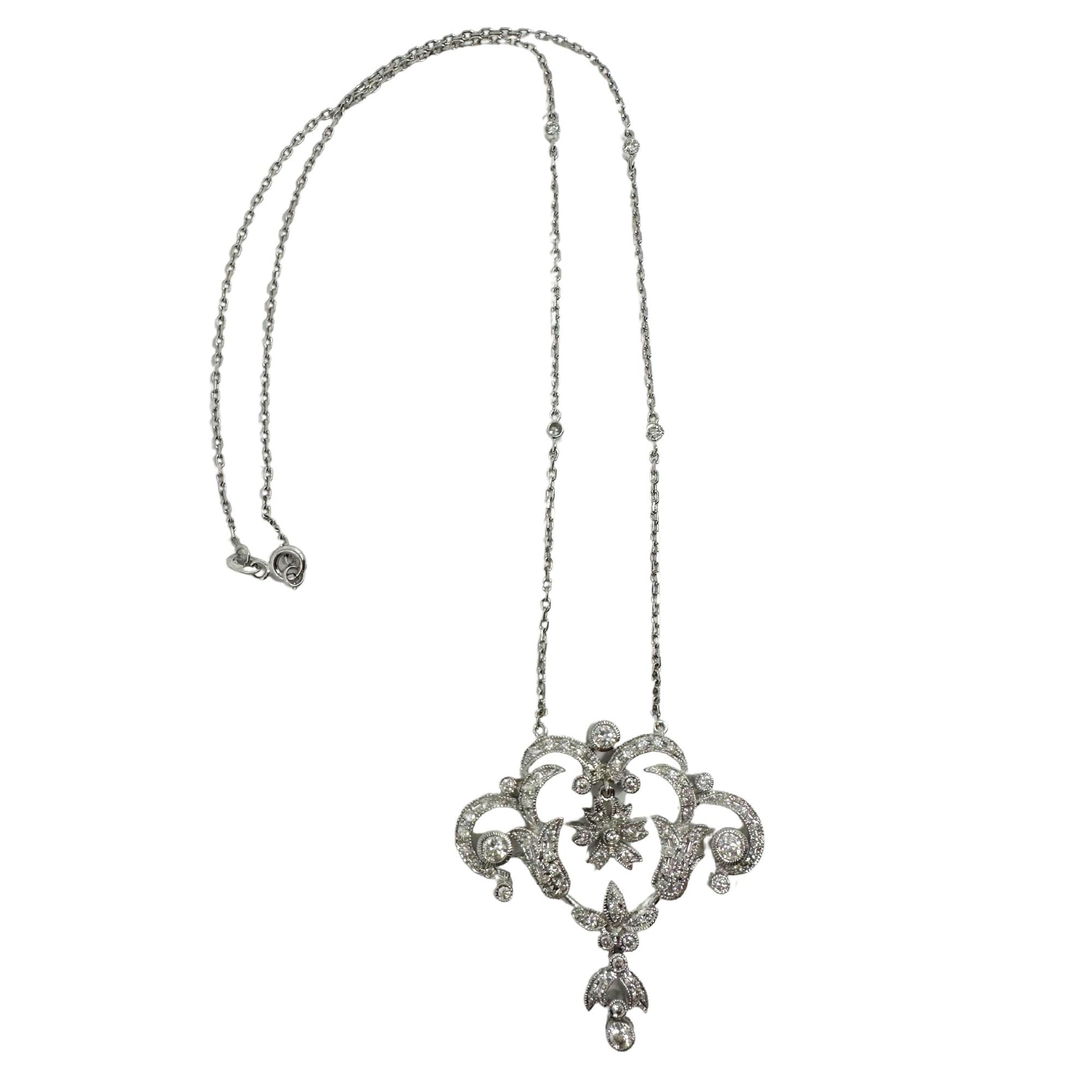 18K White Gold Diamond Necklace