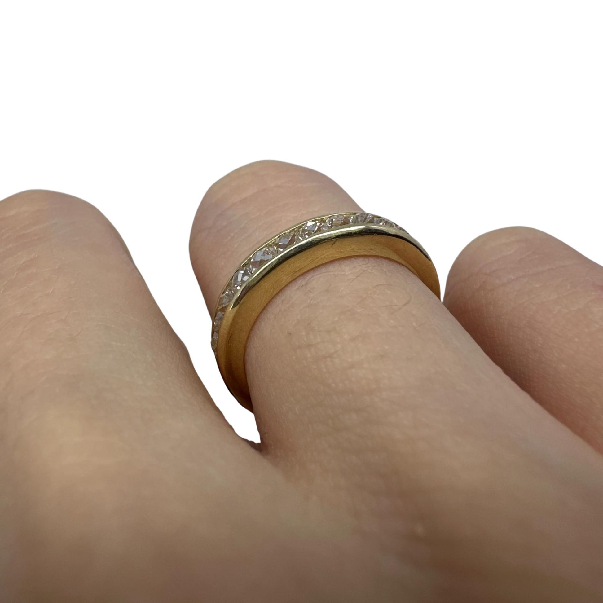 14K Yellow Gold 0.79 Carat Repurposed French Cut Diamond Band - Size 5