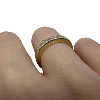 14K Yellow Gold 0.79 Carat Repurposed French Cut Diamond Band - Size 5