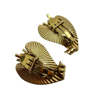 Vintage 1960's 14K Yellow Gold Ear Clips