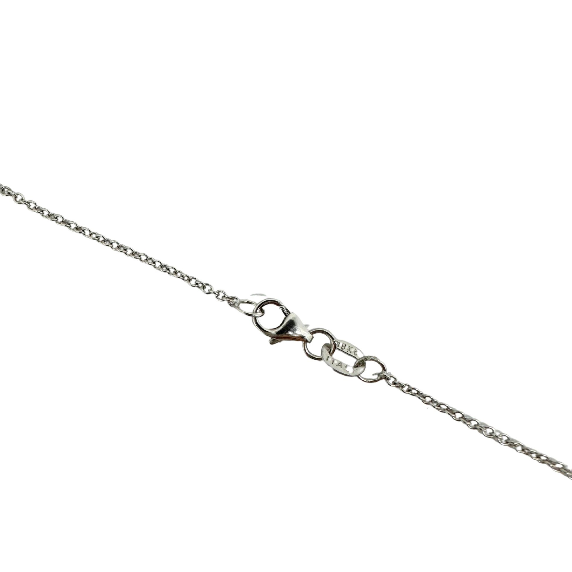 18K White Gold Diamond and Oval Cut Emerald Pendant Necklace