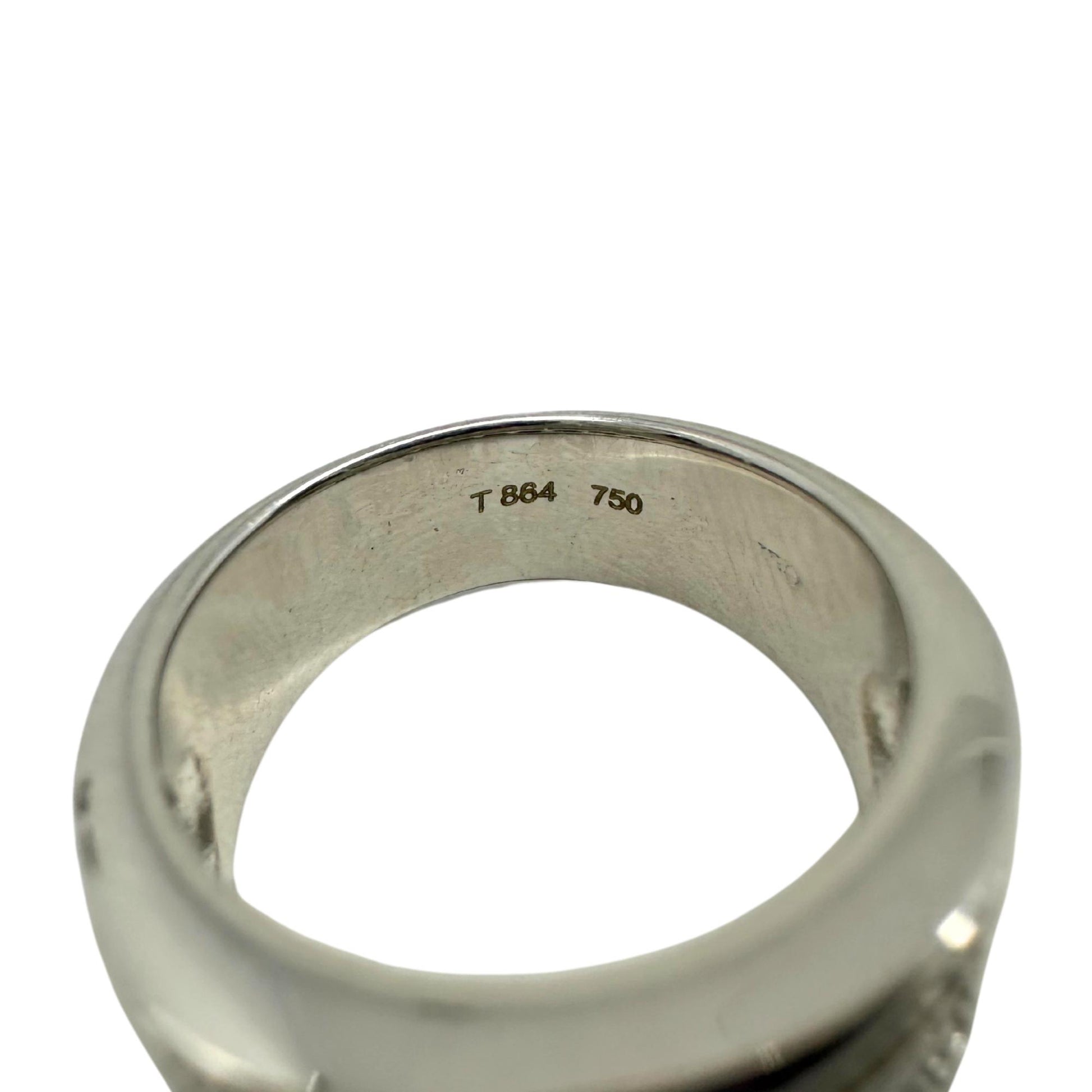 18K White Gold Baguette Cut Diamond Wide Band Ring