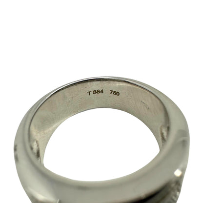 18K White Gold Baguette Cut Diamond Wide Band Ring