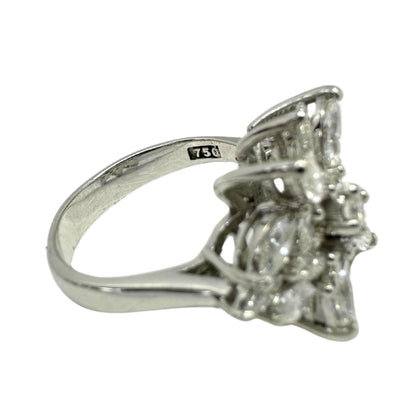 18K White Gold Marquise Cut Diamond Ring