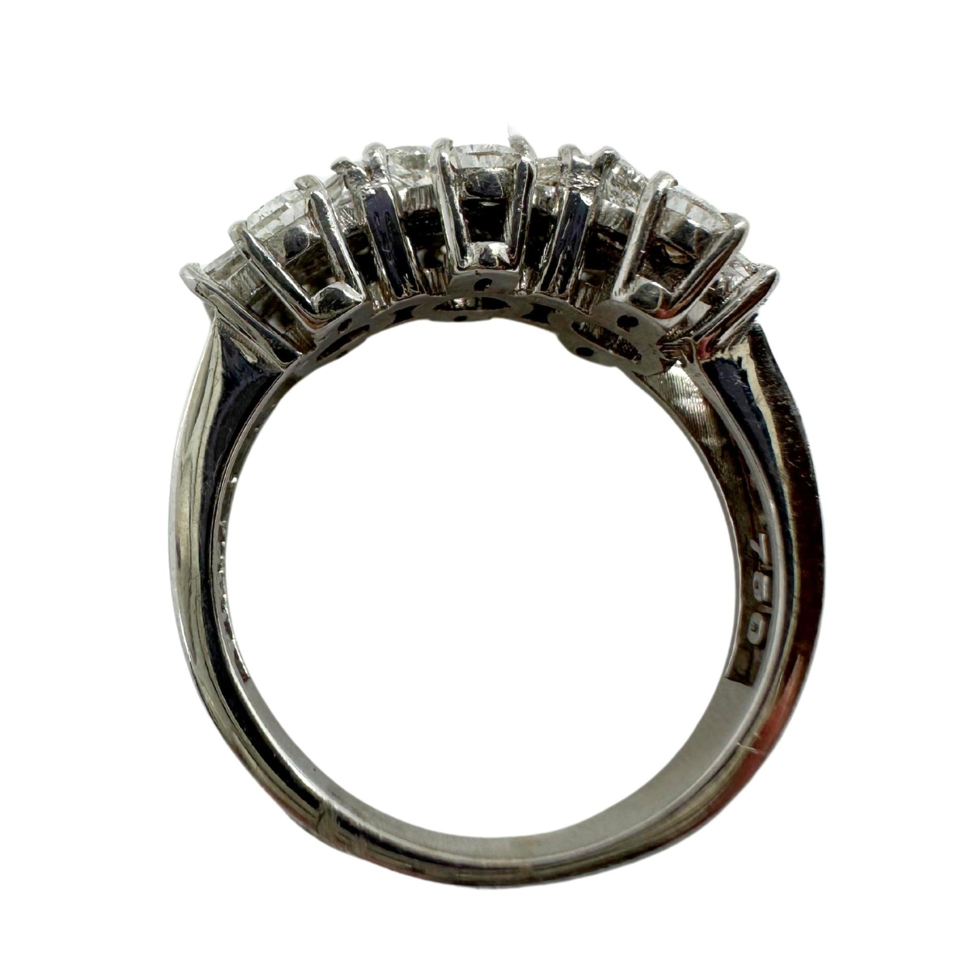 18K White Gold Marquise and Pear Cut Diamond Band Ring