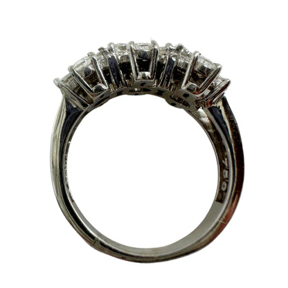 18K White Gold Marquise and Pear Cut Diamond Band Ring