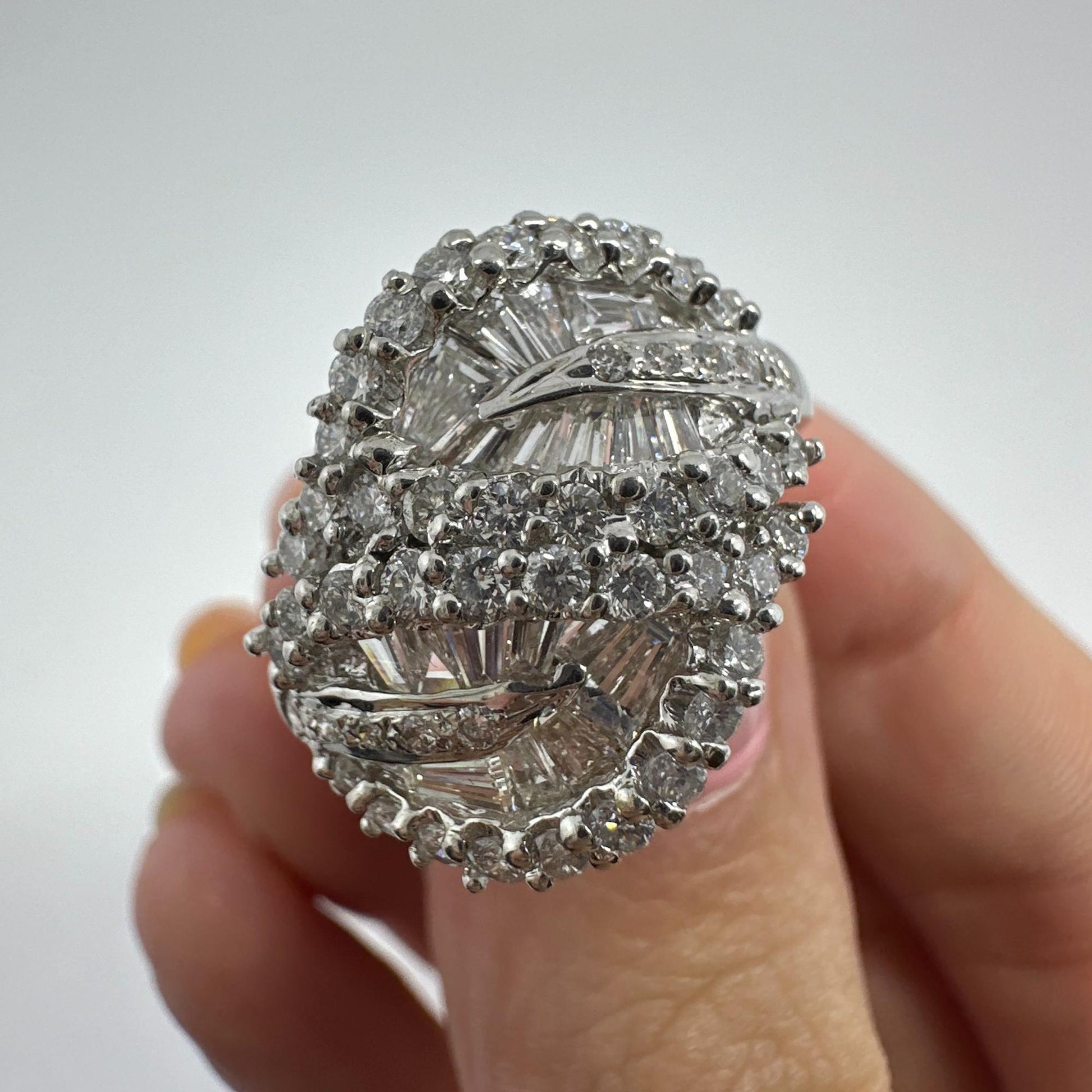 18K White Gold Tapered Baguette Cut Diamond Ring