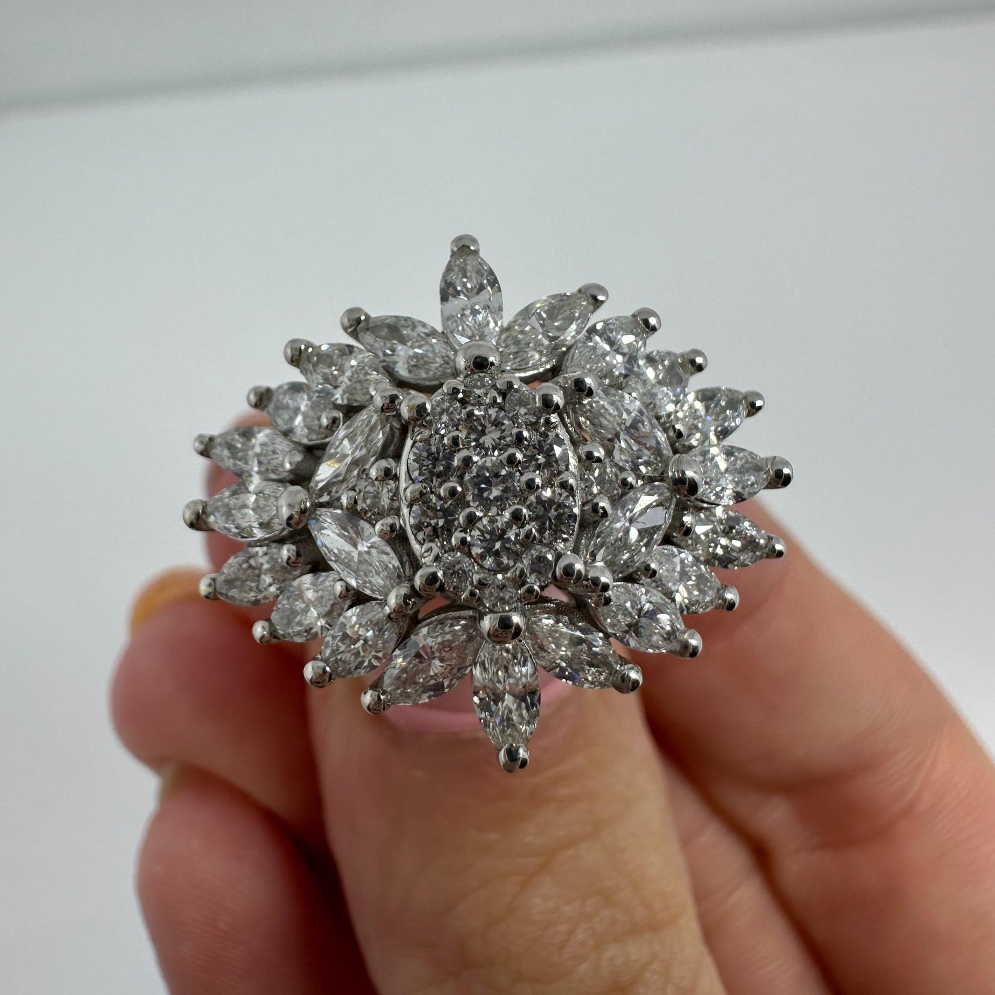 18K White Gold Marquise Cut Diamond Ring