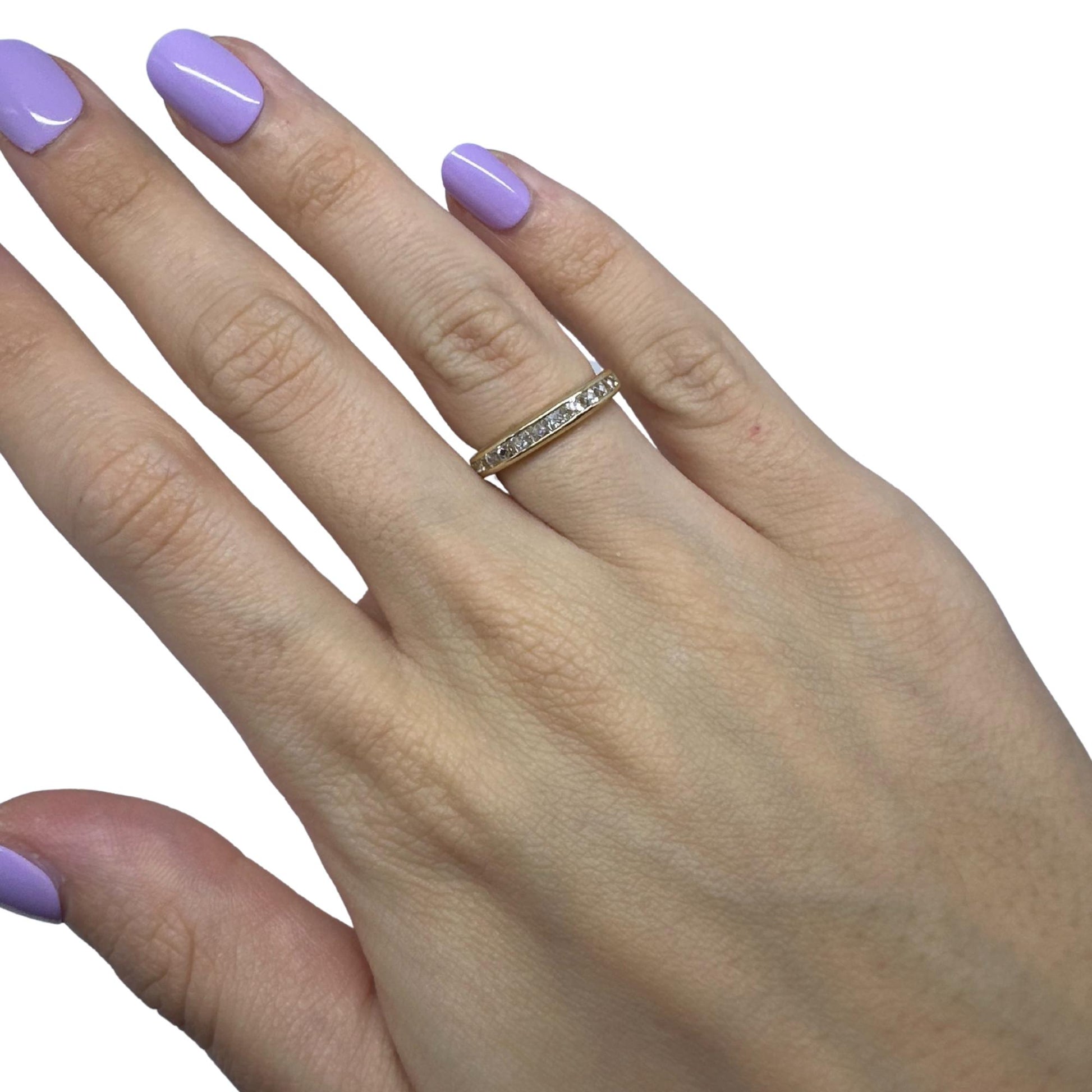 14K Yellow Gold 0.79 Carat Repurposed French Cut Diamond Band - Size 5