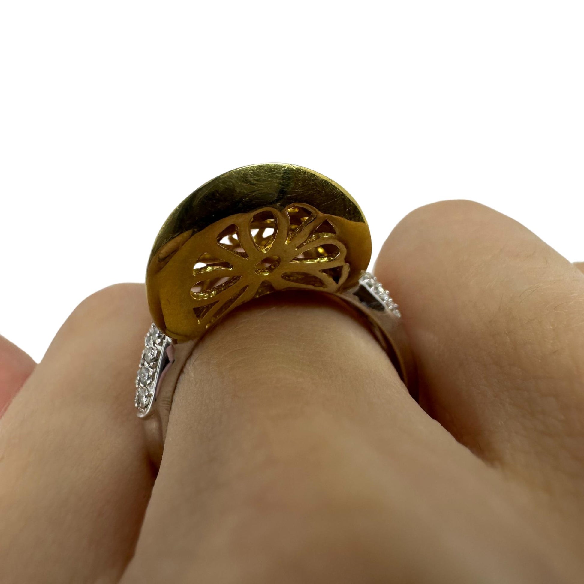 18K Two Tone MultiColor Diamond Cocktail Ring