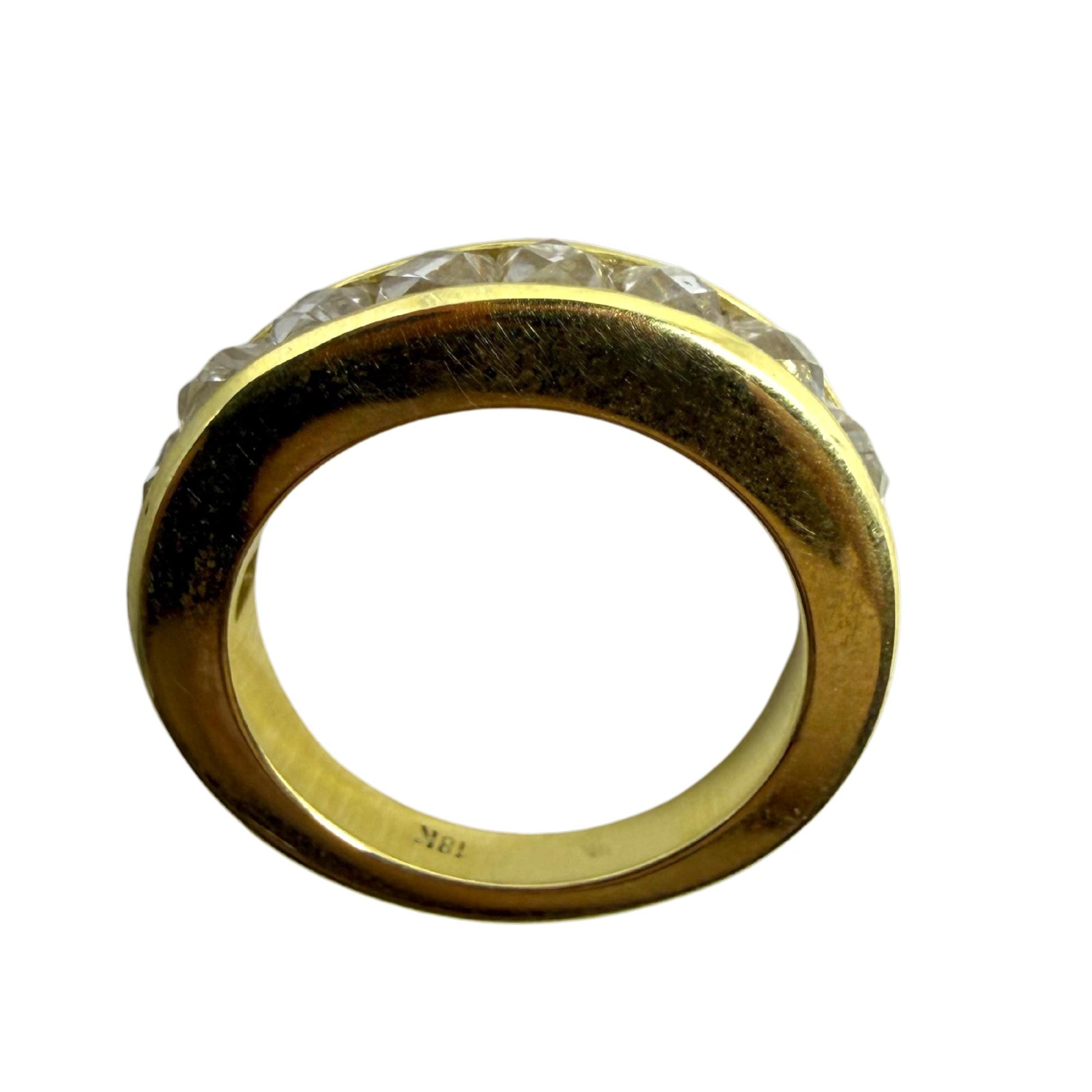 18K Yellow Gold 2.41 Carat Repurposed French Cut Diamond Band - Size 5