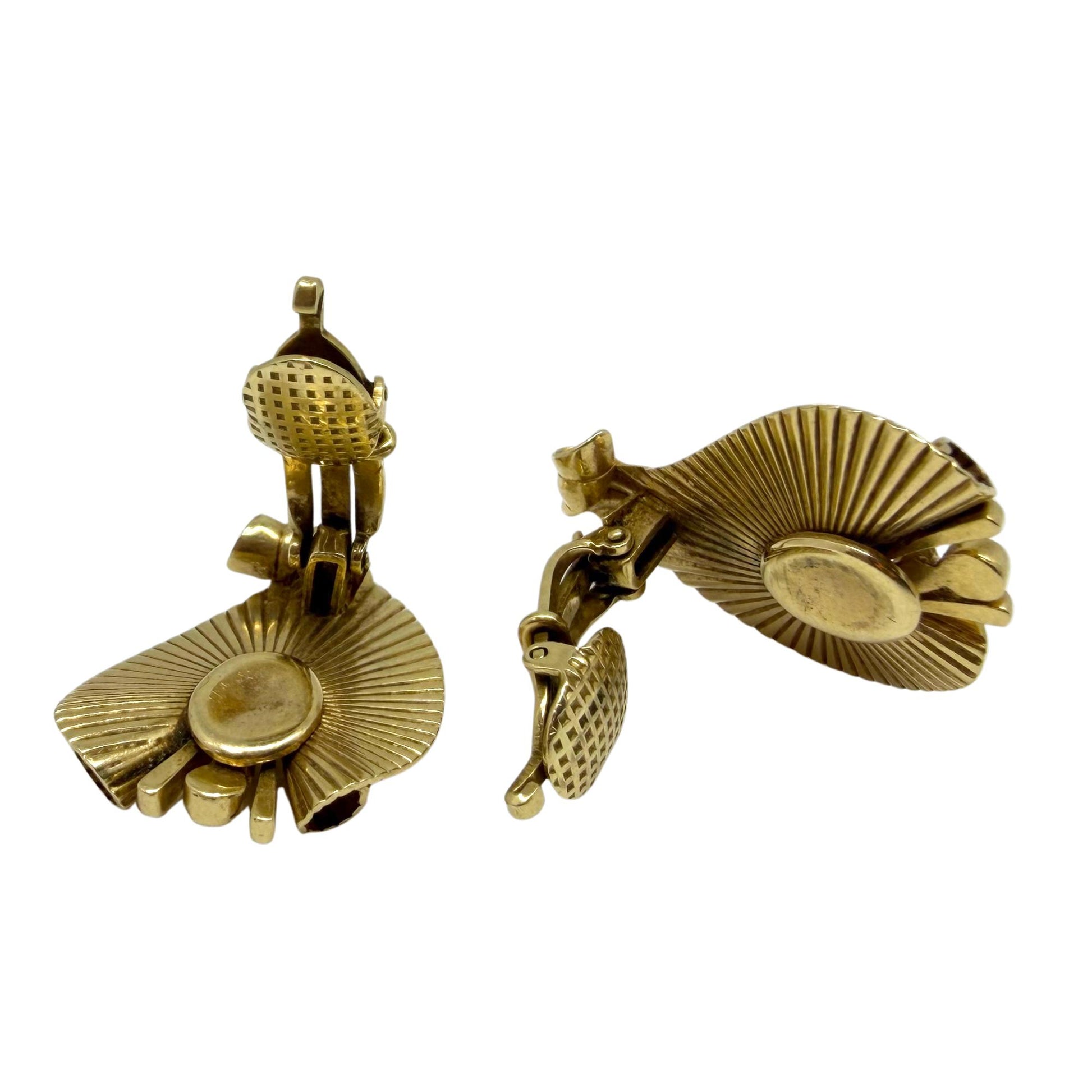 Vintage 1960's 14K Yellow Gold Ear Clips