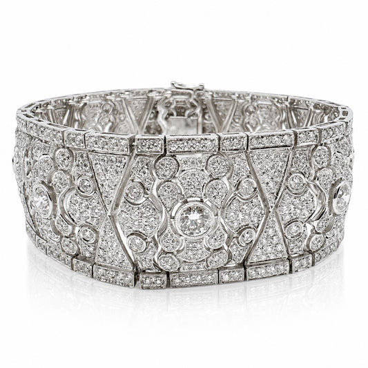 18K White Gold 10.60 Carat Diamond Bracelet - 7 inches