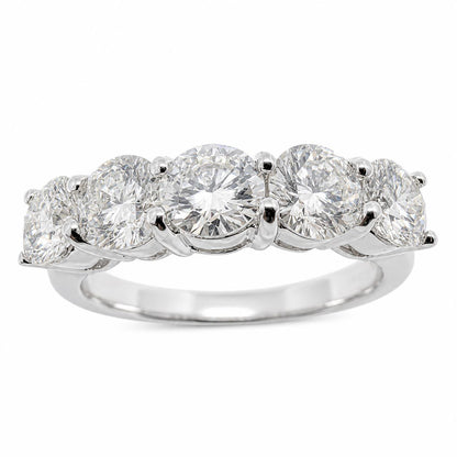 18K White Gold 1.51 Carat Diamond Five Stone Diamond Band Ring
