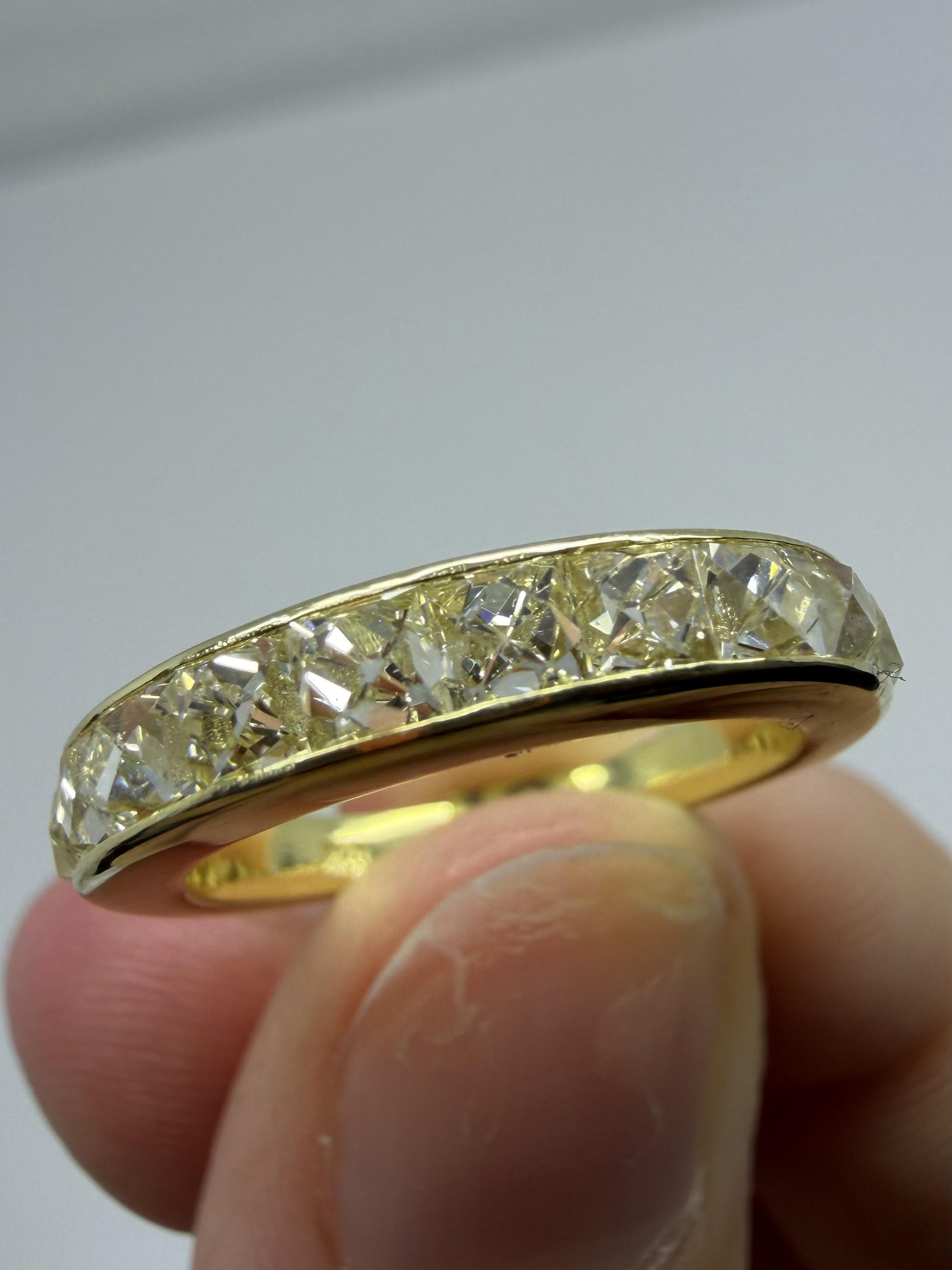 18K Yellow Gold 2.09 Carat Repurposed French Cut Diamond Band - Size 6