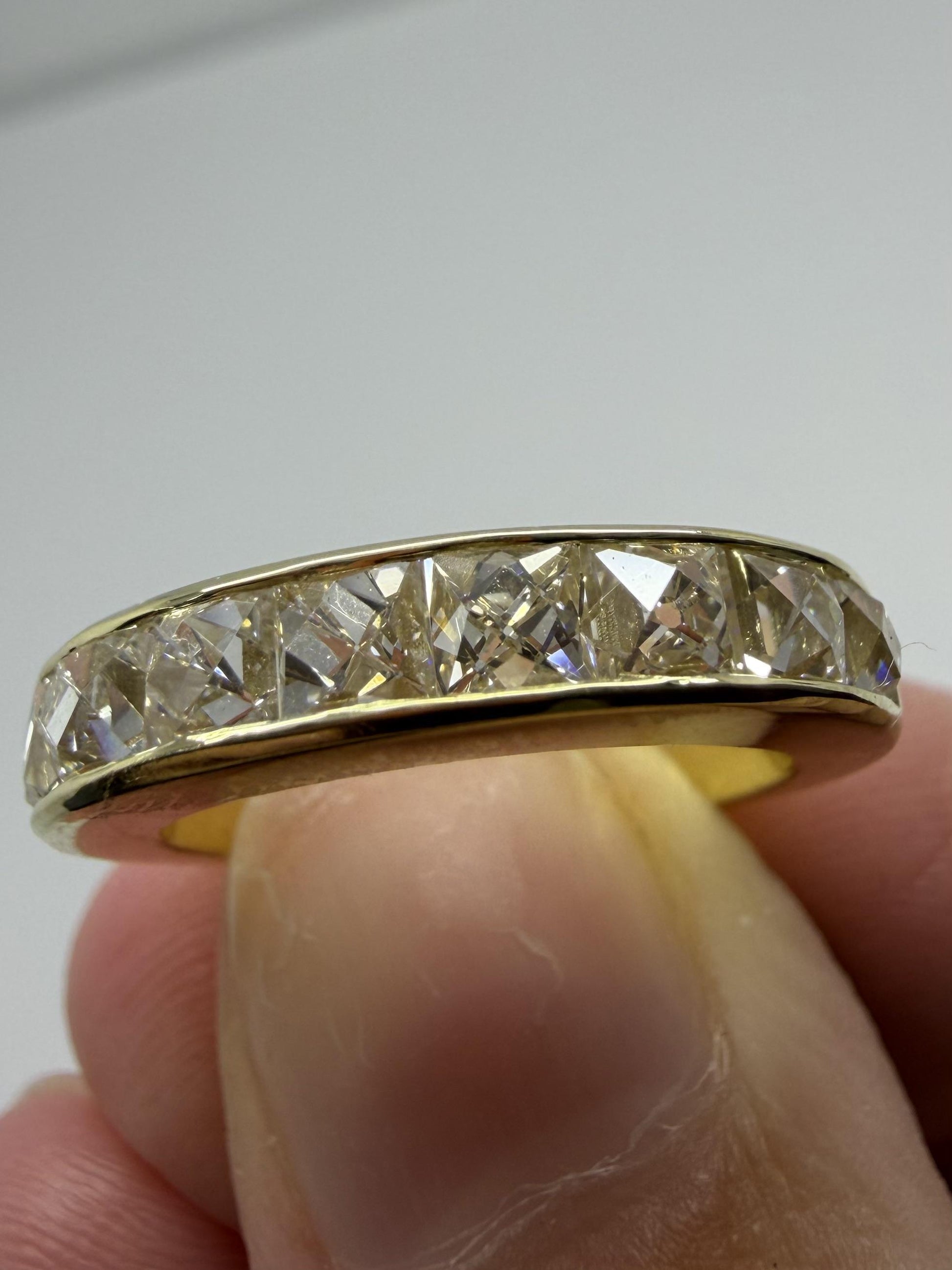 18K Yellow Gold 2.41 Carat Repurposed French Cut Diamond Band - Size 5
