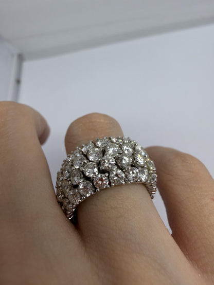 18K White Gold Estate 9.00 Carat Diamond Flexible Eternity Band - Size 6.5