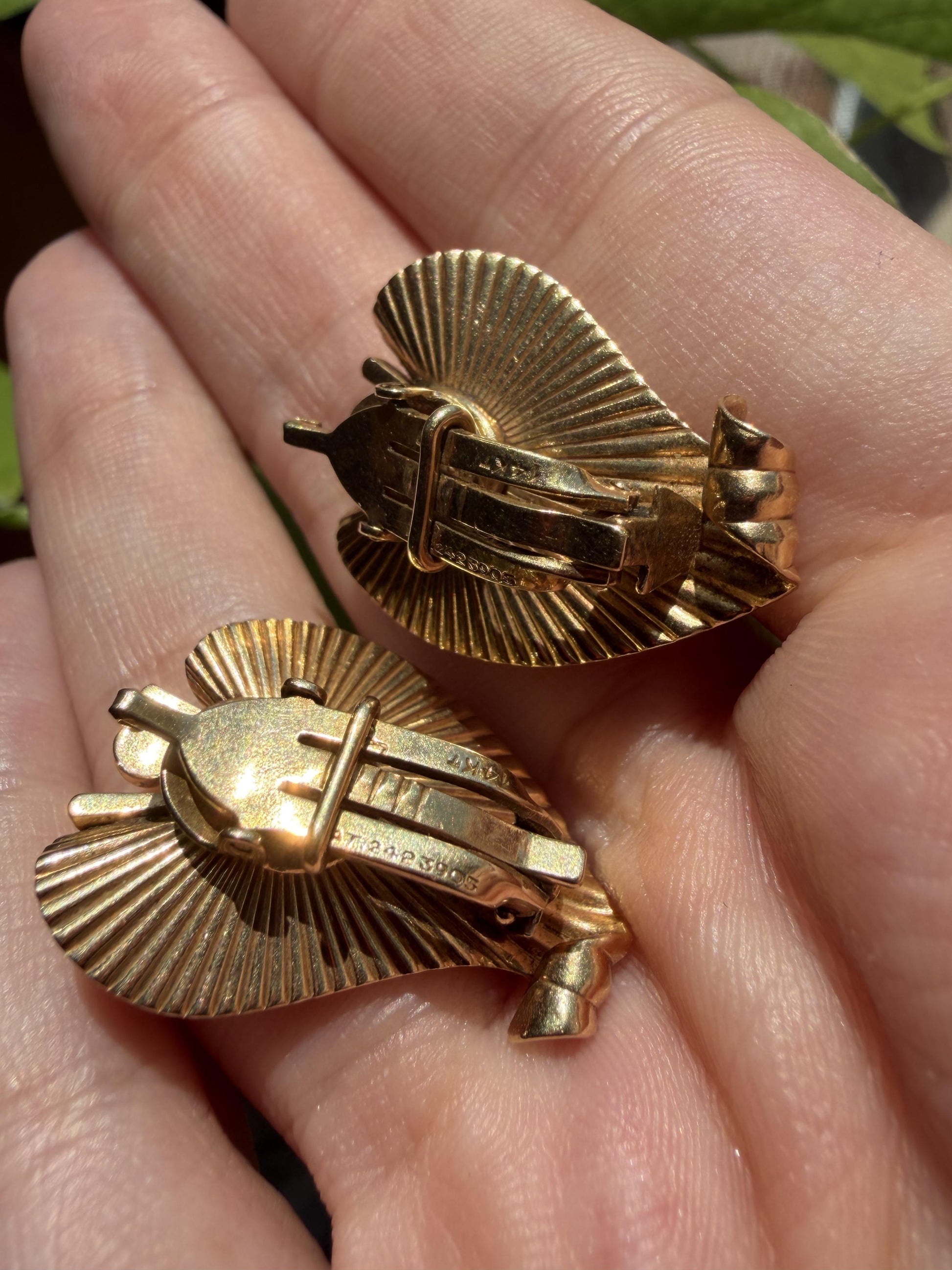 Vintage 1960's 14K Yellow Gold Ear Clips