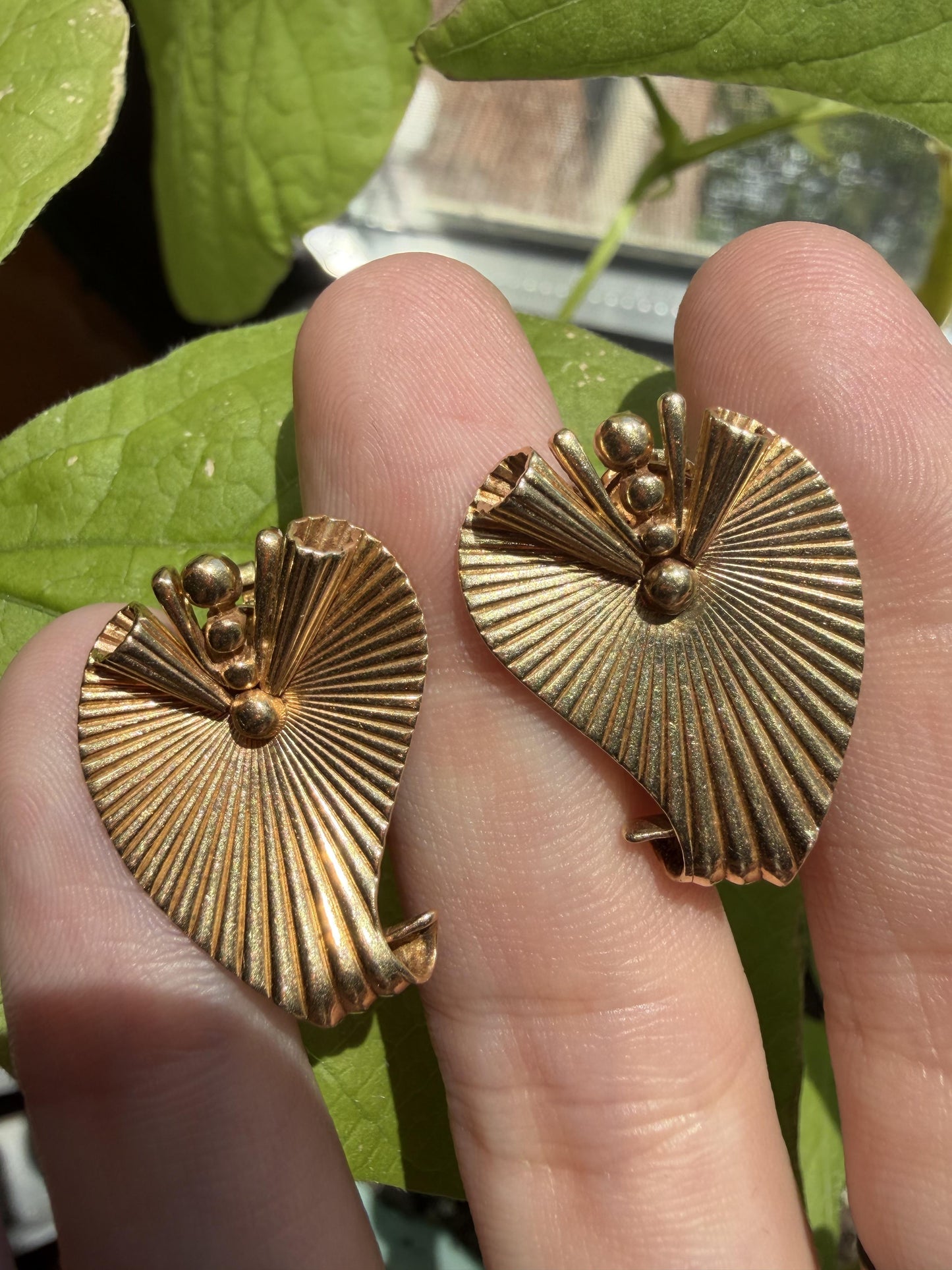 Vintage 1960's 14K Yellow Gold Ear Clips