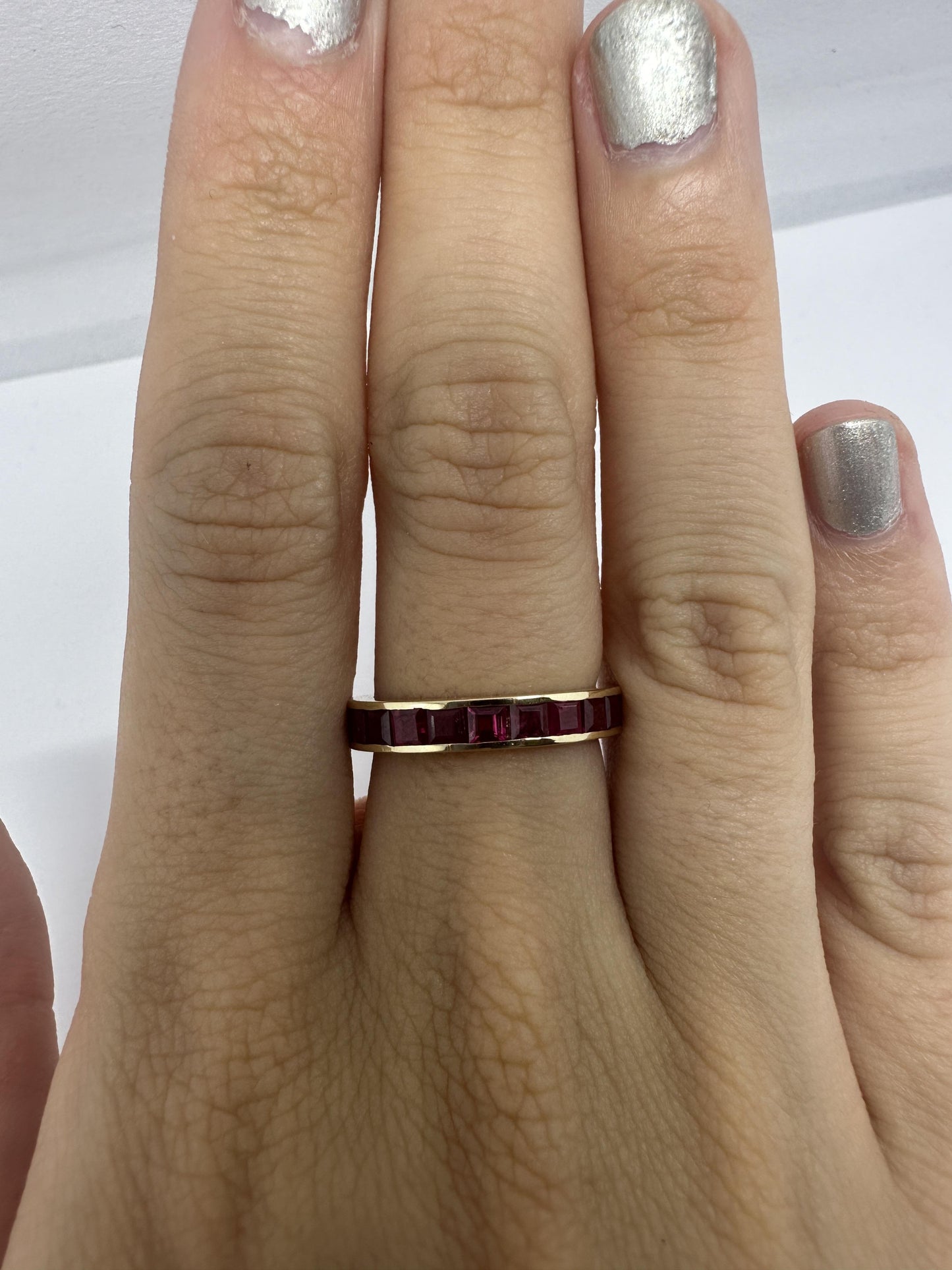 14K Ruby Eternity Band