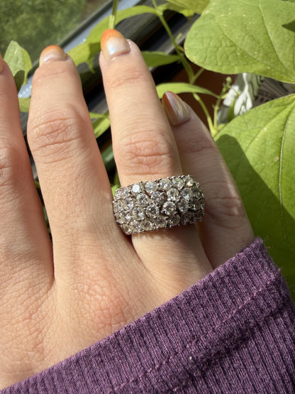 18K White Gold Estate 9.00 Carat Diamond Flexible Eternity Band - Size 6.5