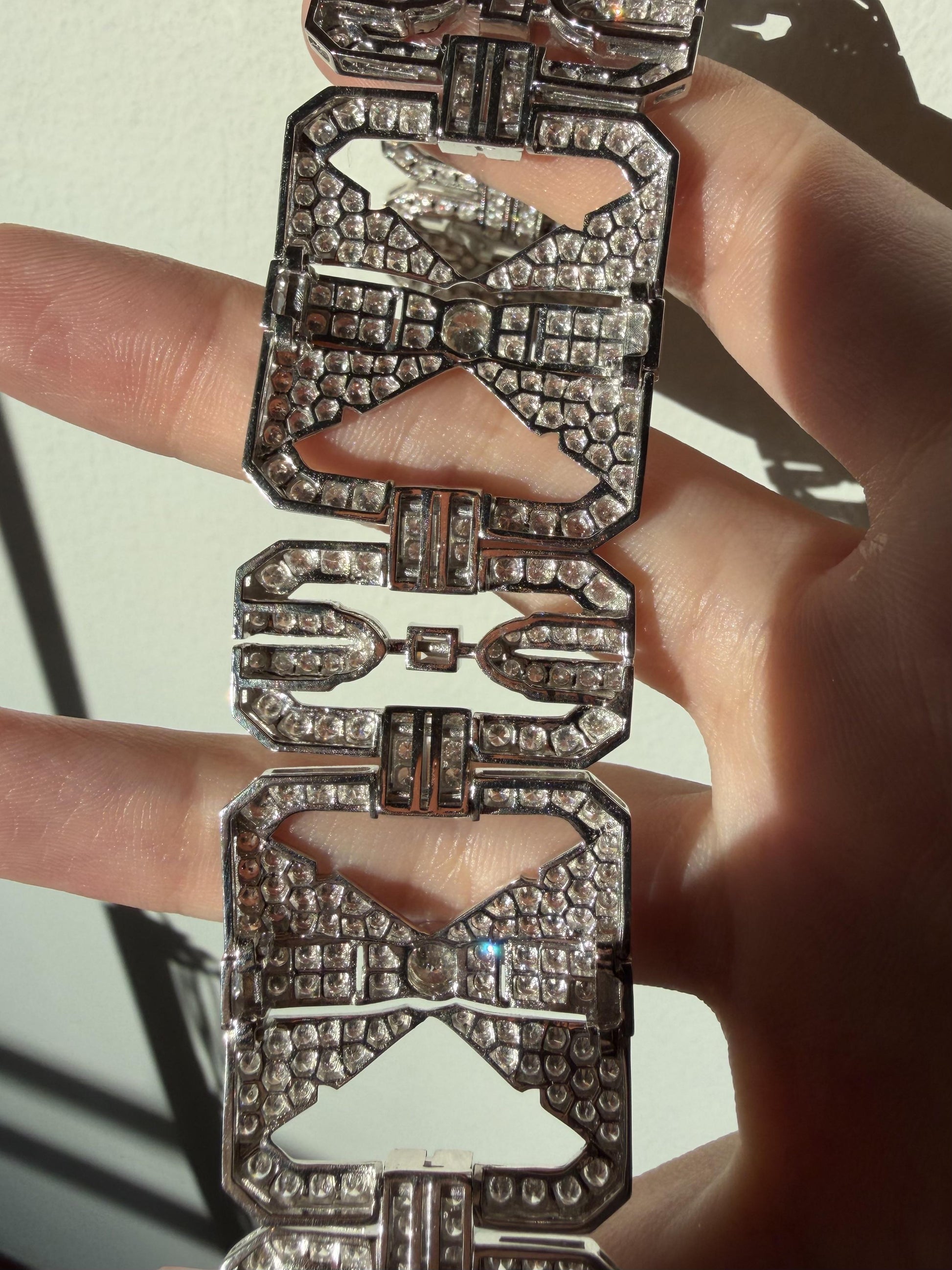 18K White Gold 15.08 Carat Round Cut Diamond Bracelet