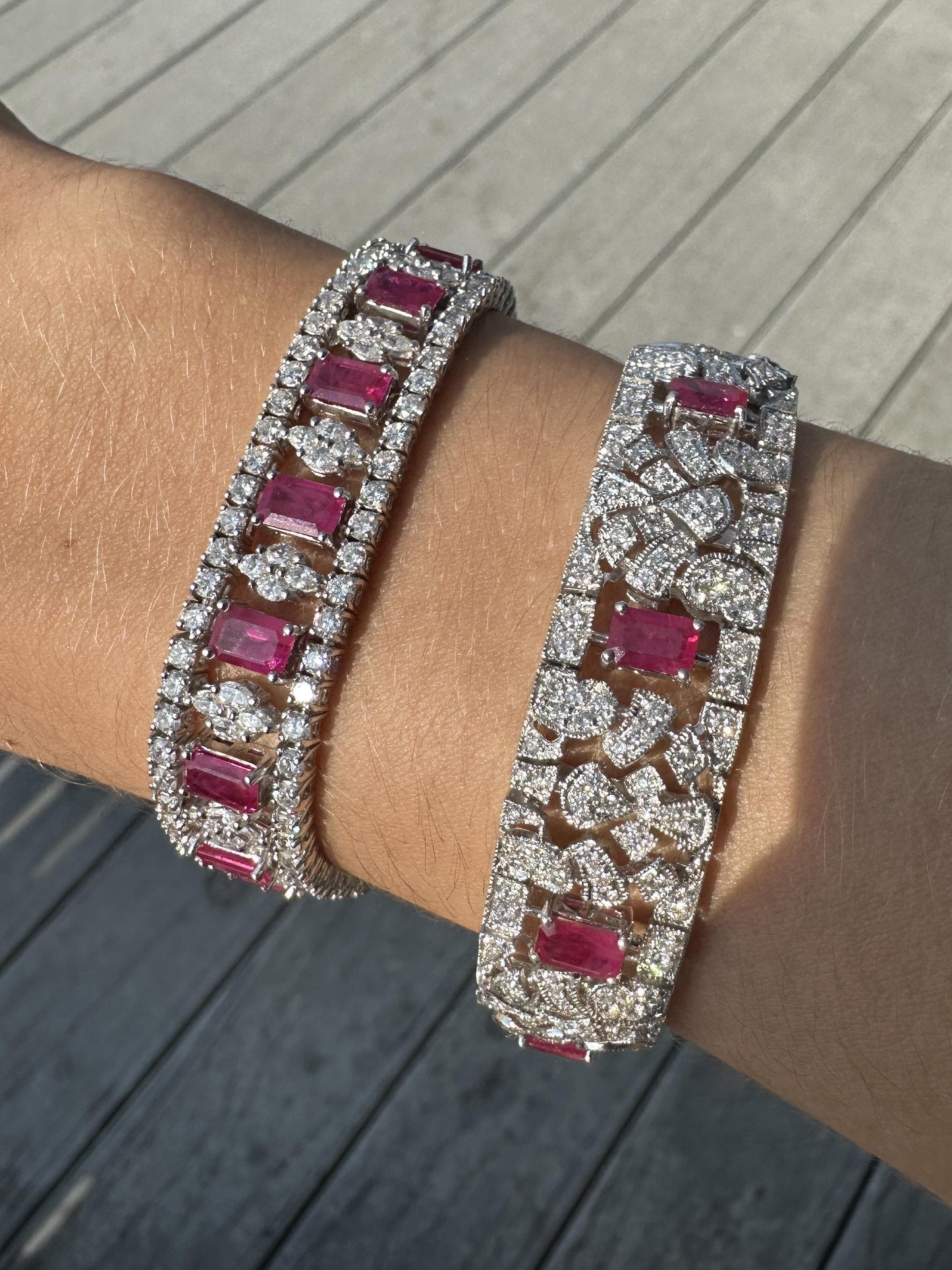 18K Diamond and Ruby Bracelet