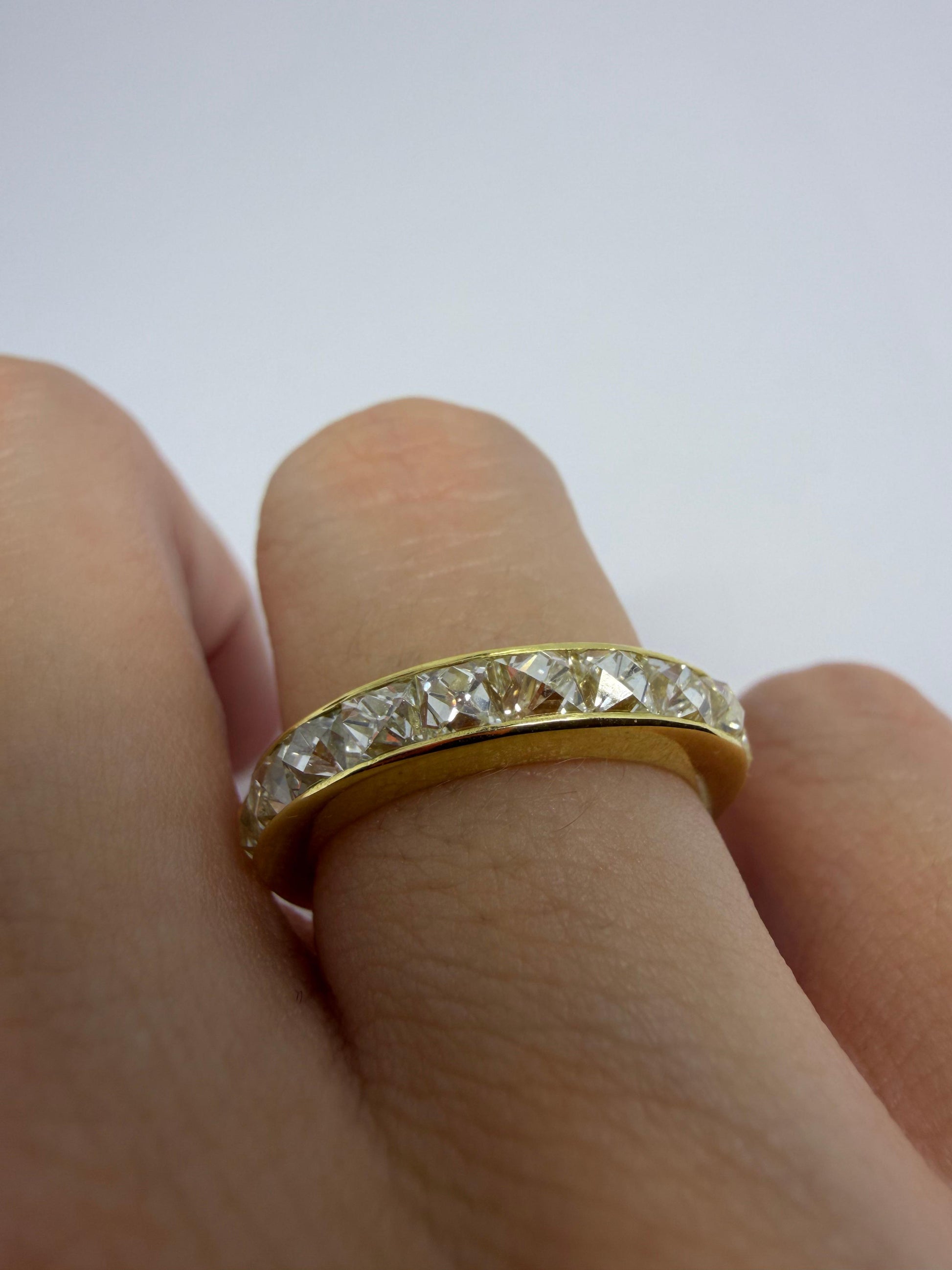 18K Yellow Gold 2.00 Carat Repurposed French Cut Diamond Band - Size 5