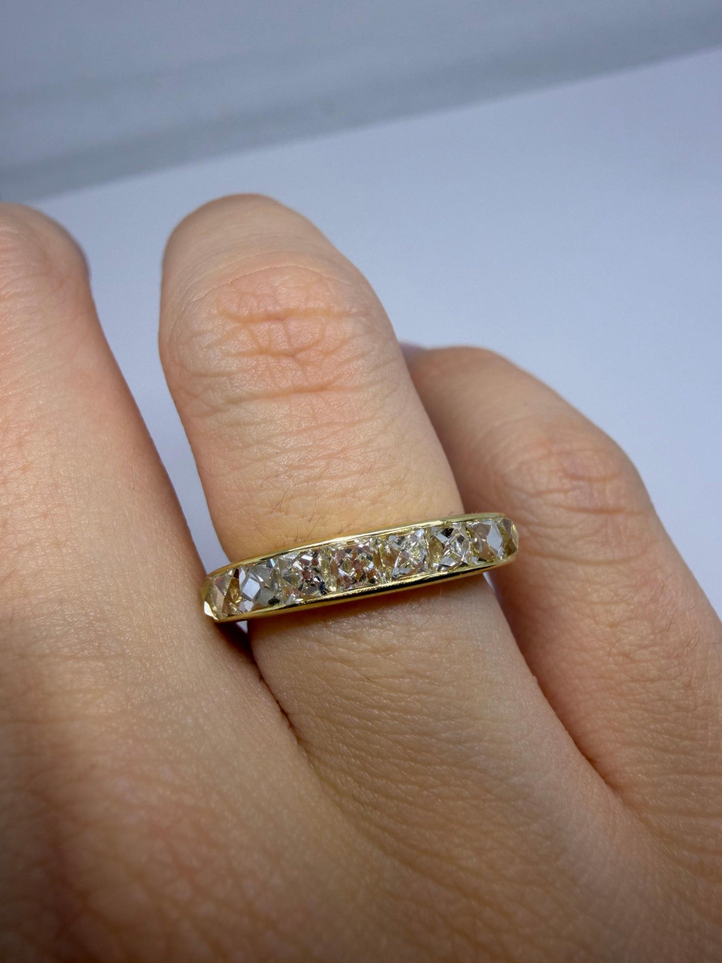 18K Yellow Gold 2.00 Carat Repurposed French Cut Diamond Band - Size 5