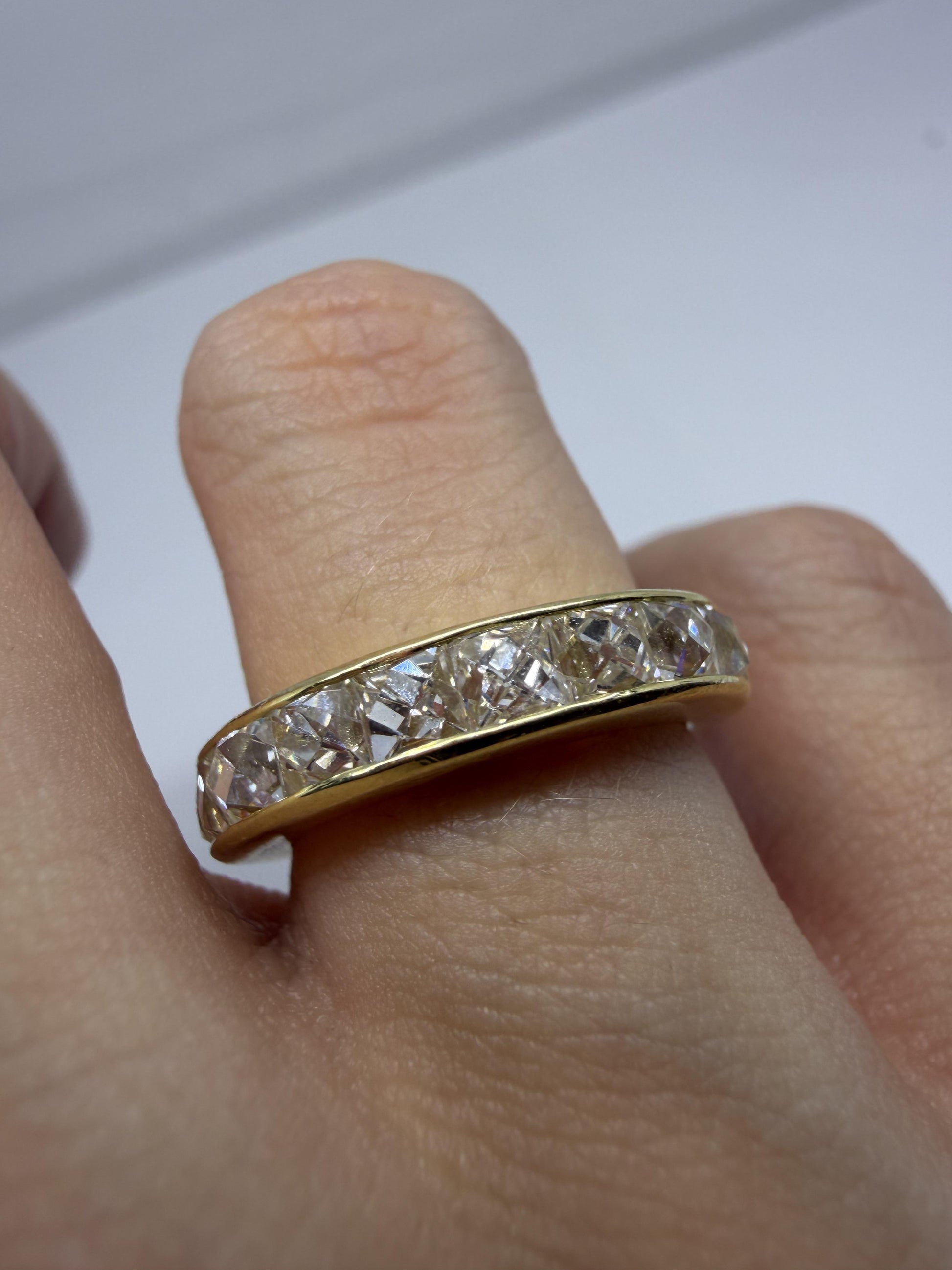 18K Yellow Gold 2.41 Carat Repurposed French Cut Diamond Band - Size 5