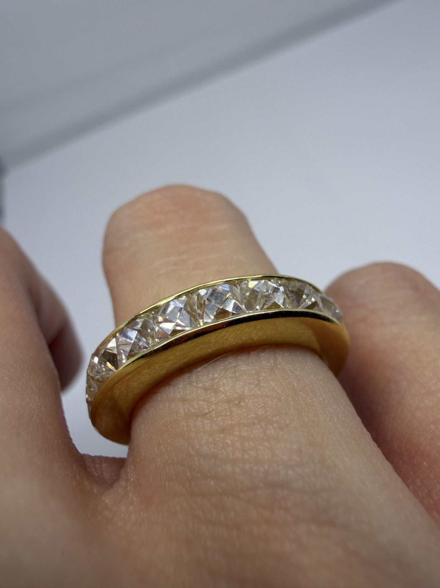 18K Yellow Gold 2.41 Carat Repurposed French Cut Diamond Band - Size 5