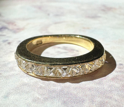 18k Yellow Gold 1.75 Carat Reclaimed French Cut Diamond Band - Size 5