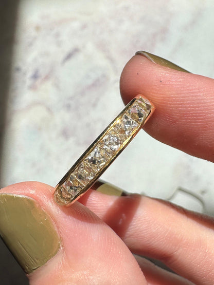 18k Yellow Gold 1.75 Carat Reclaimed French Cut Diamond Band - Size 5