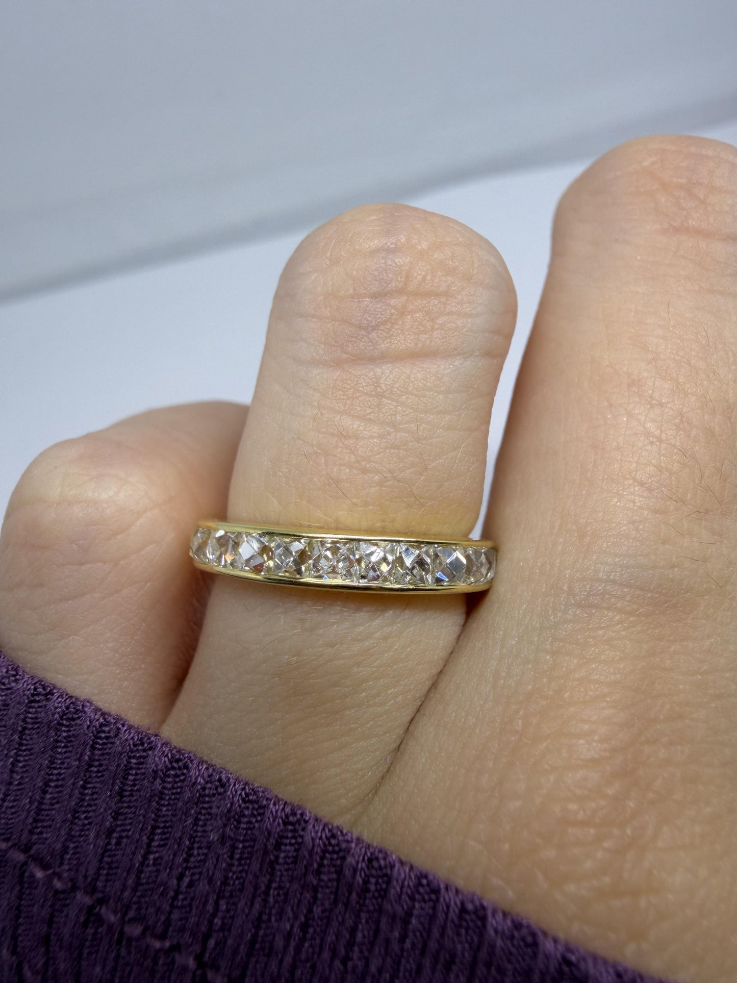 18K Yellow Gold 1.18 Carat Repurposed French Cut Diamond Band - Size 5