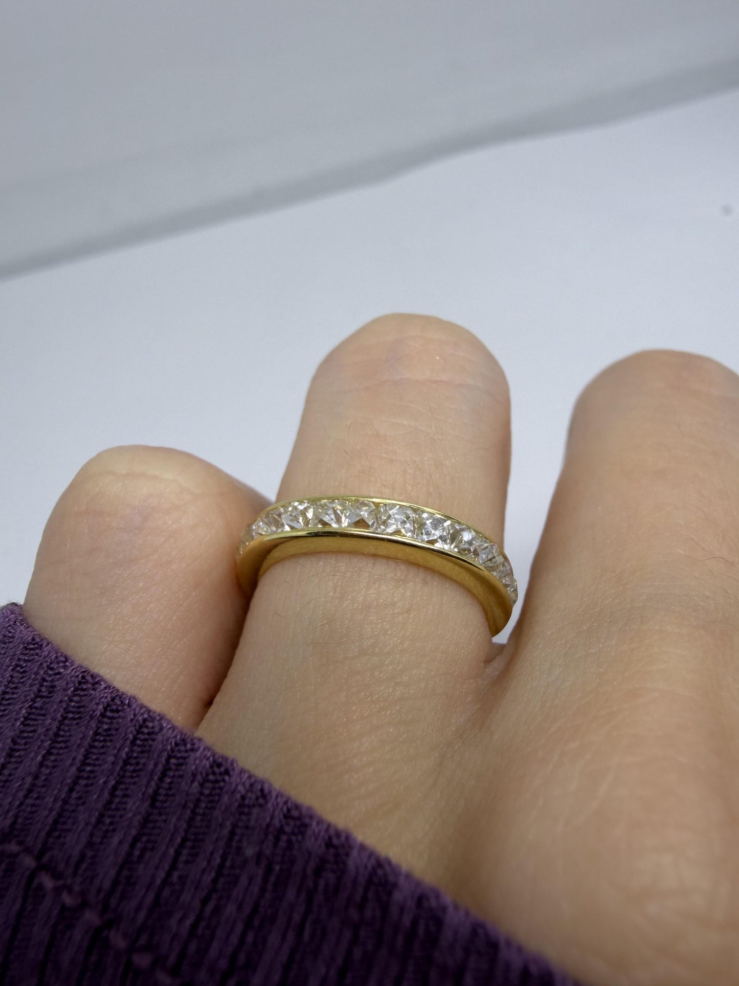 18K Yellow Gold 1.18 Carat Repurposed French Cut Diamond Band - Size 5