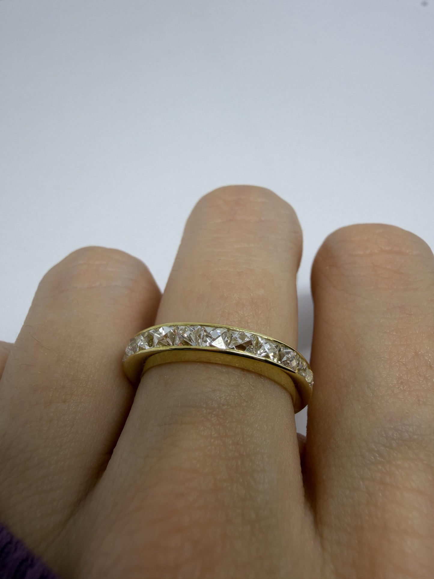18K Yellow Gold 1.57 Carat Repurposed French Cut Diamond Band - Size 7
