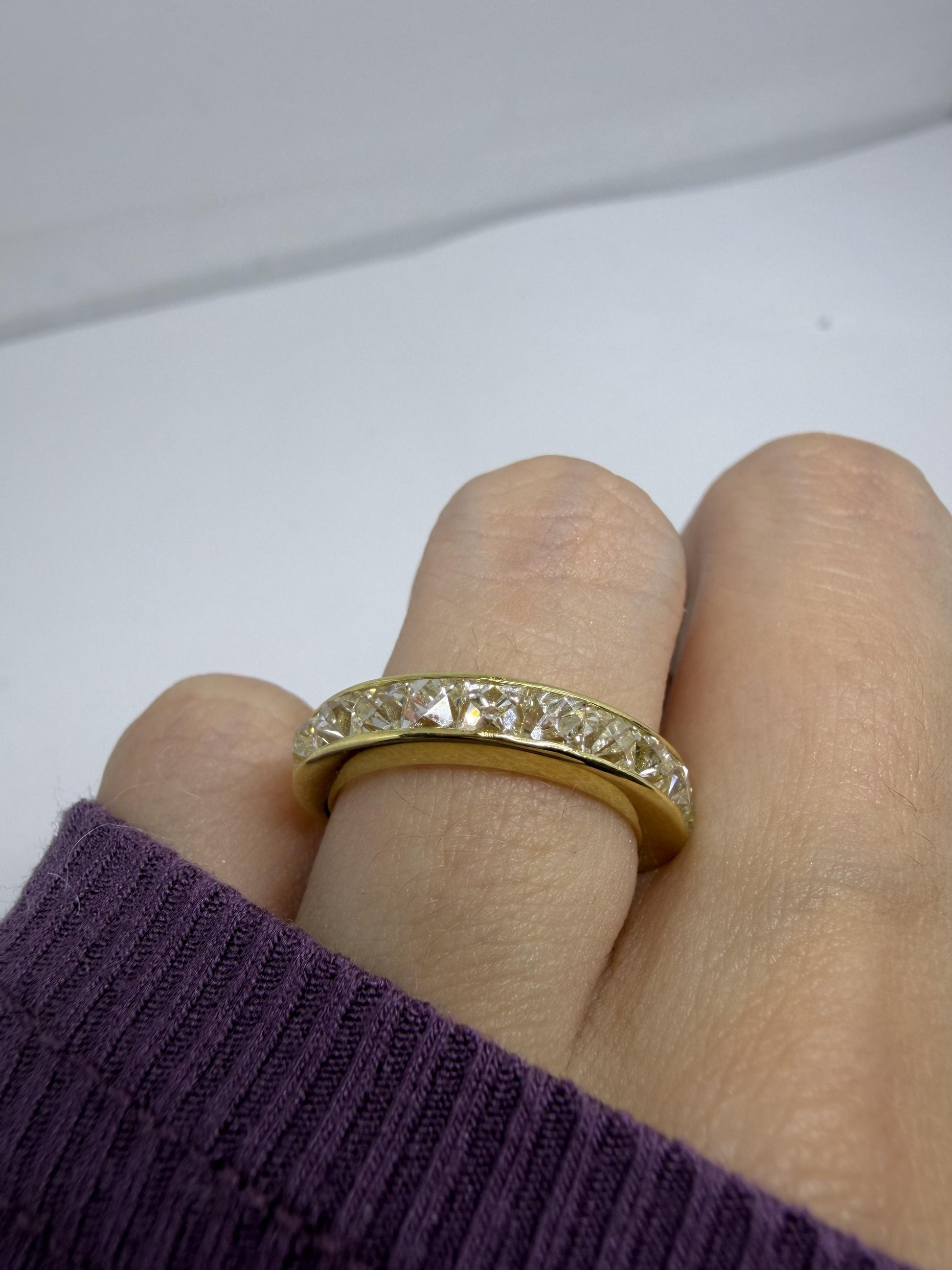 18K Yellow Gold 2.09 Carat Repurposed French Cut Diamond Band - Size 6