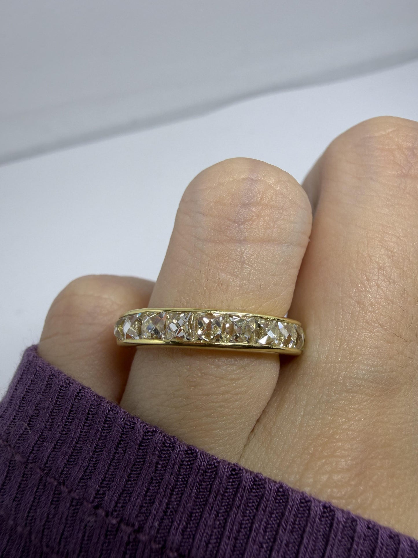 18K Yellow Gold 2.09 Carat Repurposed French Cut Diamond Band - Size 6