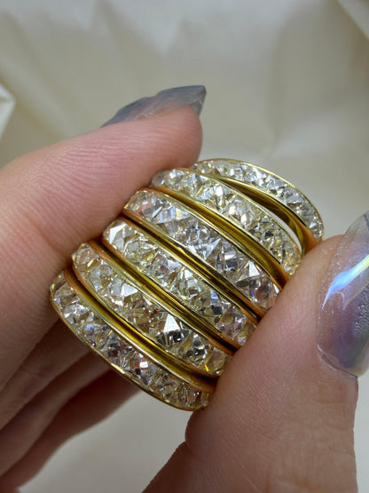 18K Yellow Gold 2.06 Carat Repurposed French Cut Diamond Band - Size 6