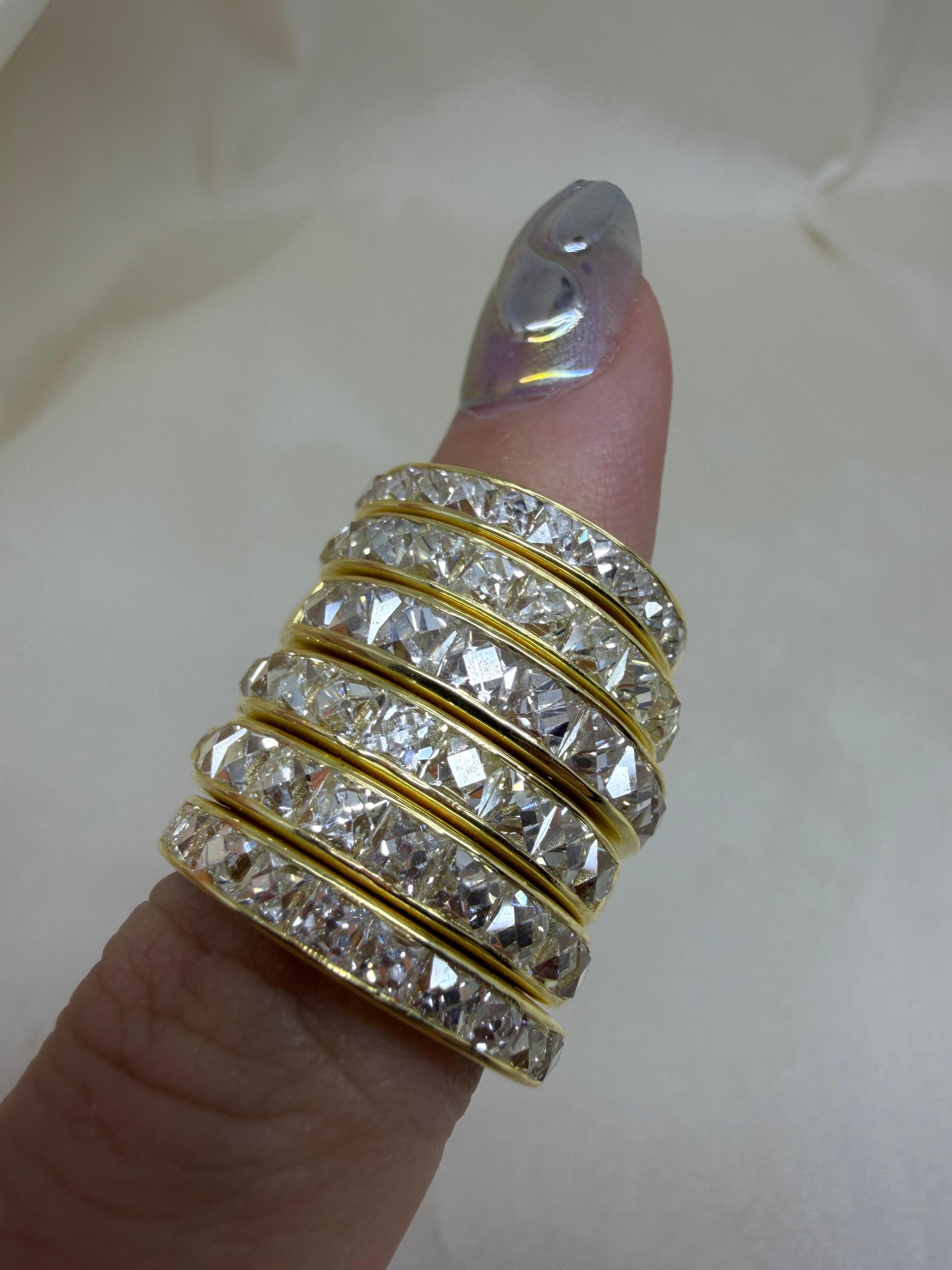 18K Yellow Gold 2.06 Carat Repurposed French Cut Diamond Band - Size 6