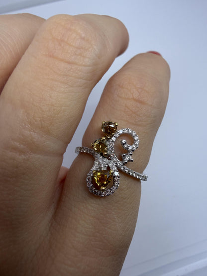 18k White and Brown Diamond Ring