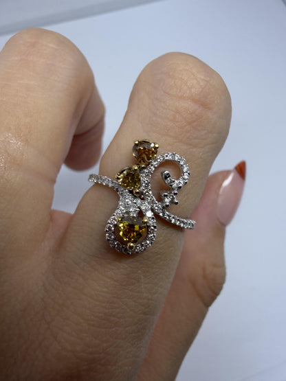 18k White and Brown Diamond Ring
