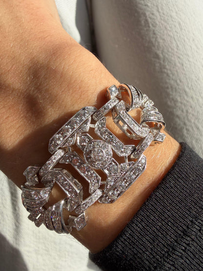 18K White Gold 11.93 Carat Diamond Bracelet - 7 inches