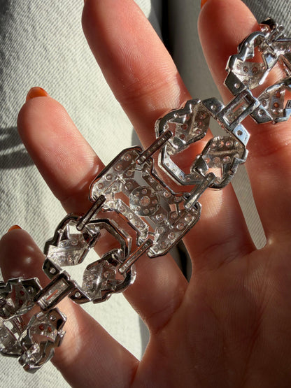 18K White Gold 11.93 Carat Diamond Bracelet - 7 inches