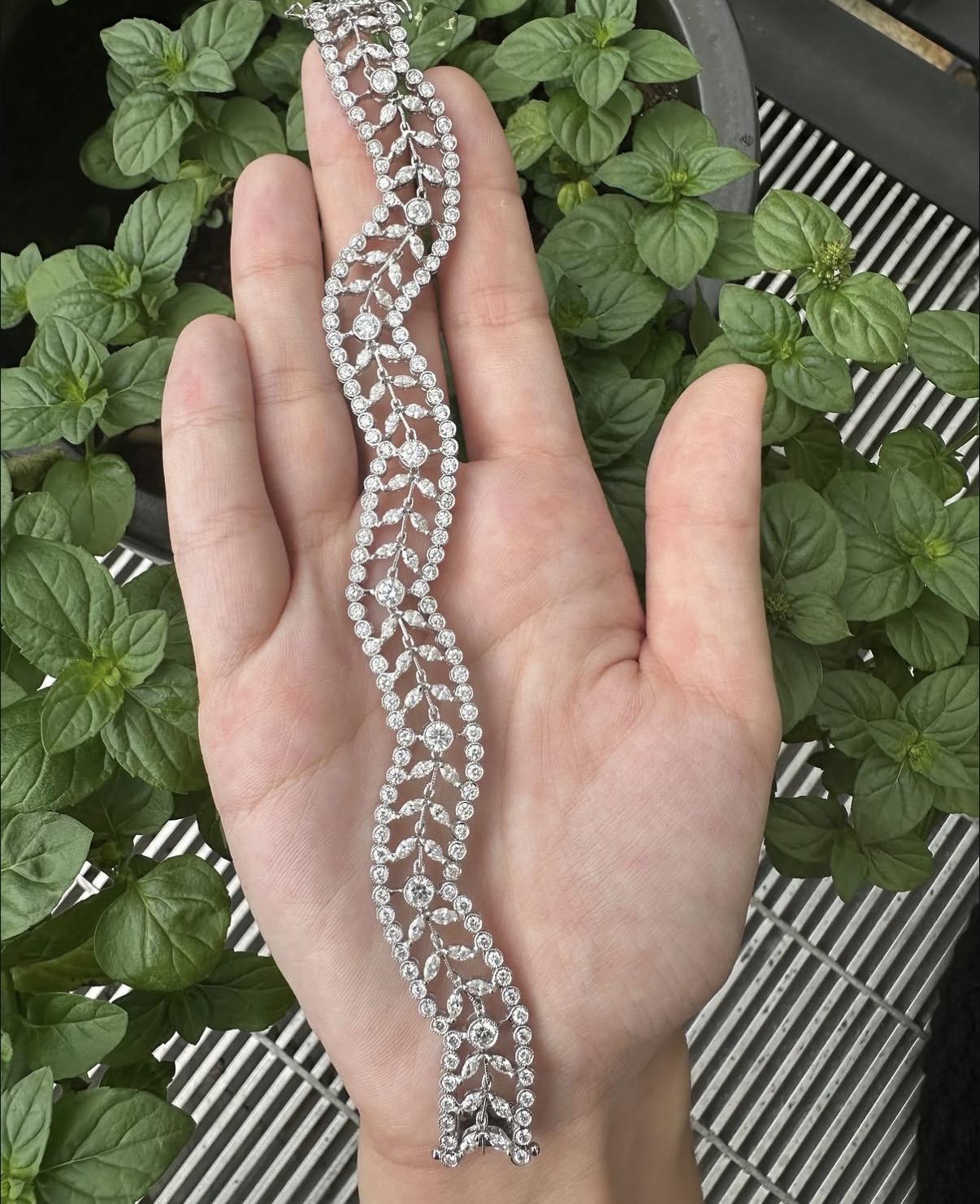 18K 10.04 Carat Diamond Bracelet - 7.25 inches