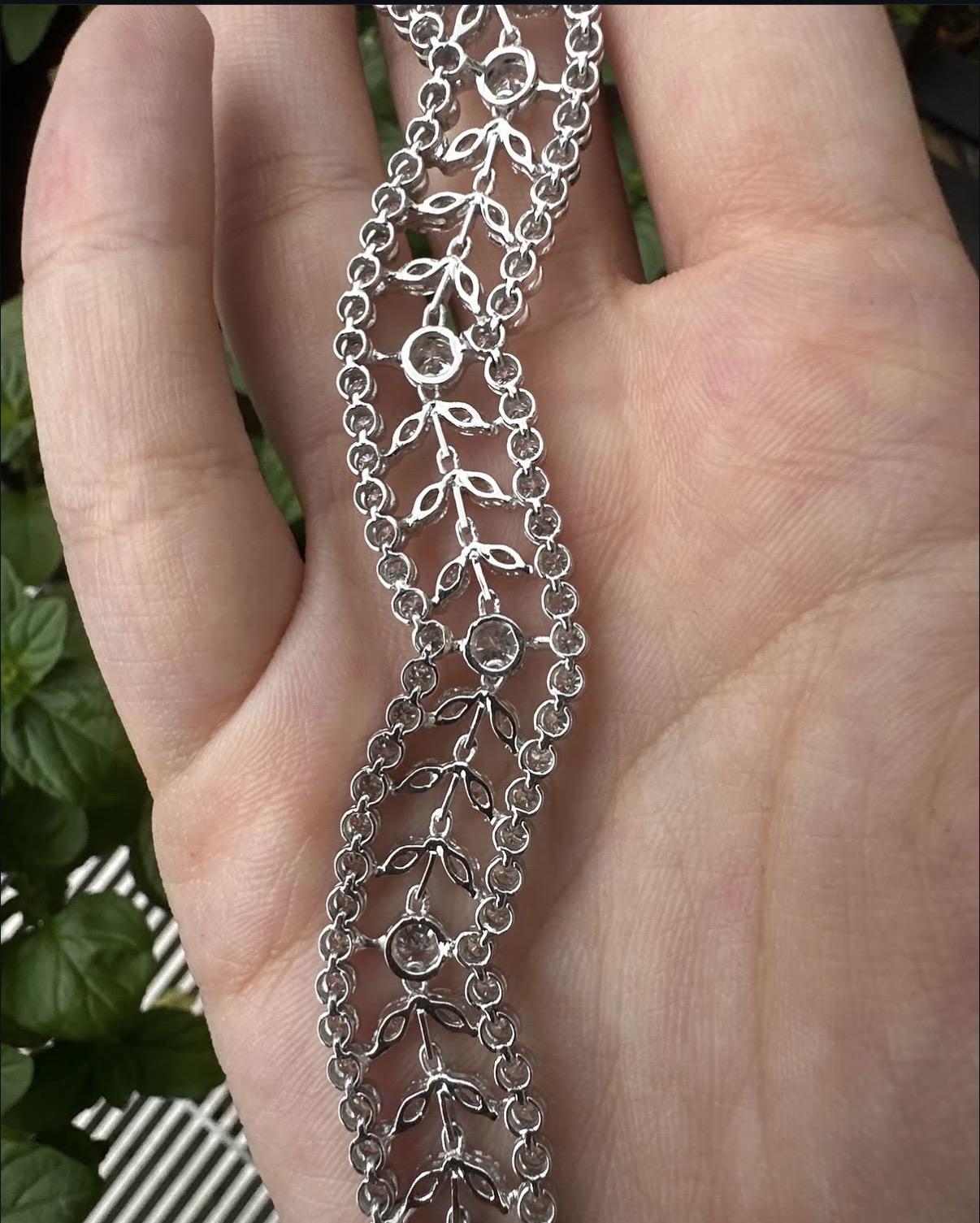 18K 10.04 Carat Diamond Bracelet - 7.25 inches