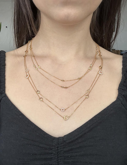 14K Yellow Gold Diamond By the Yard Chain Necklace - 22 Inches