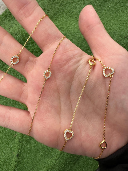 14K Yellow Gold Diamond By the Yard Chain Necklace - 22 Inches